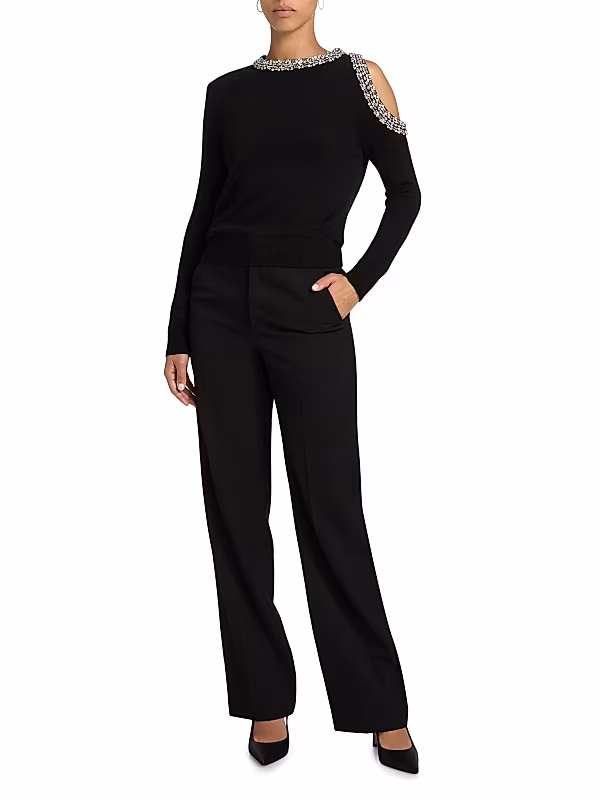 Roma Crystal-Embellished Knit Top - View 2