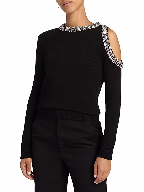 Roma Crystal-Embellished Knit Top - View 3