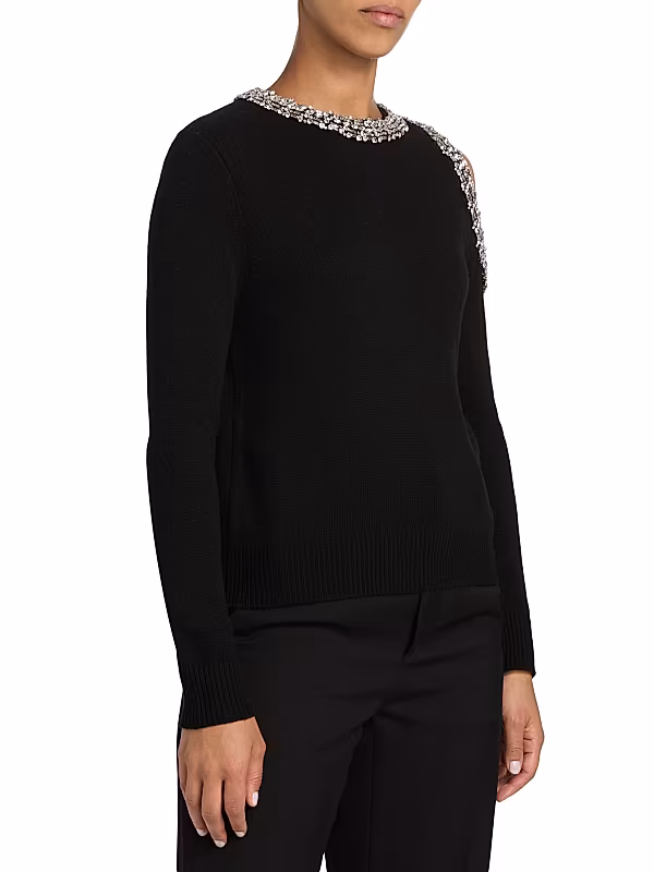 Roma Crystal-Embellished Knit Top - View 4
