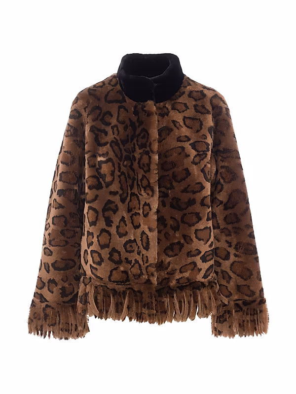 Shearling Lamb Coat with Fringes