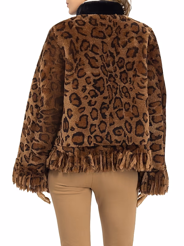 Shearling Lamb Coat with Fringes - View 5