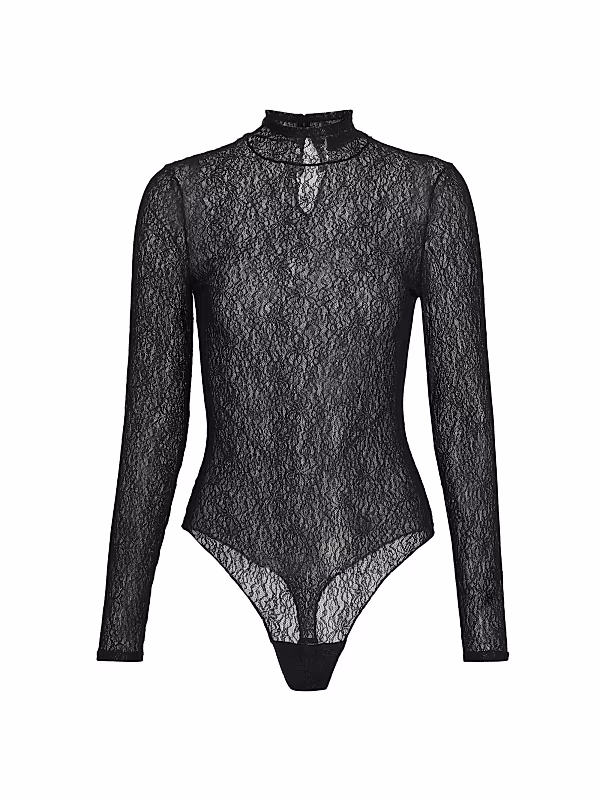 Nate Lace Mock Turtleneck Bodysuit
