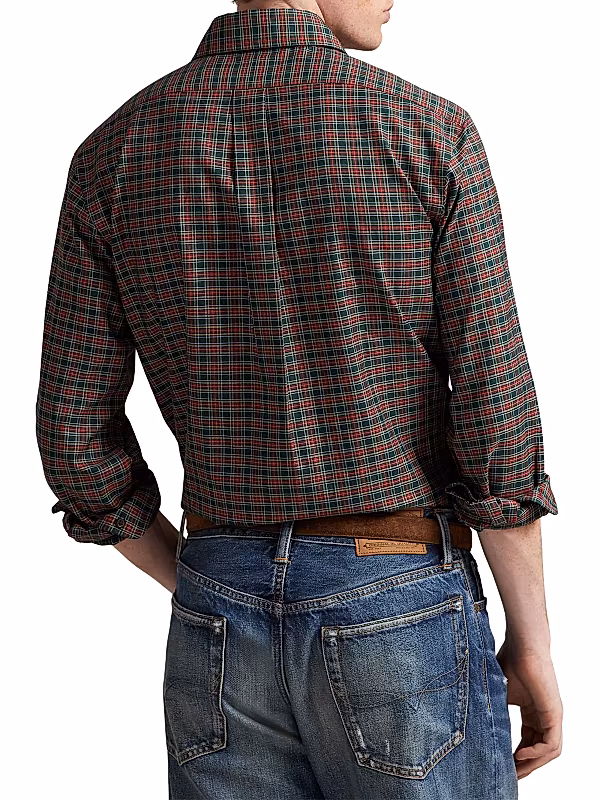 Plaid Cotton Twill Button-Down Shirt - View 4