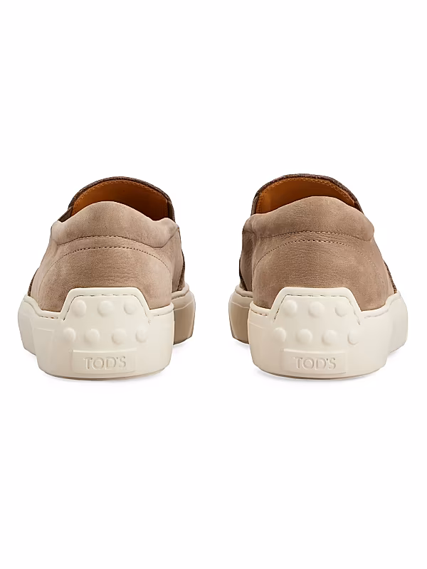 Sporty Suede-Blend Loafers - View 3