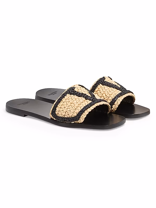 Viva Superstar Slide Sandals in Raffia - View 2