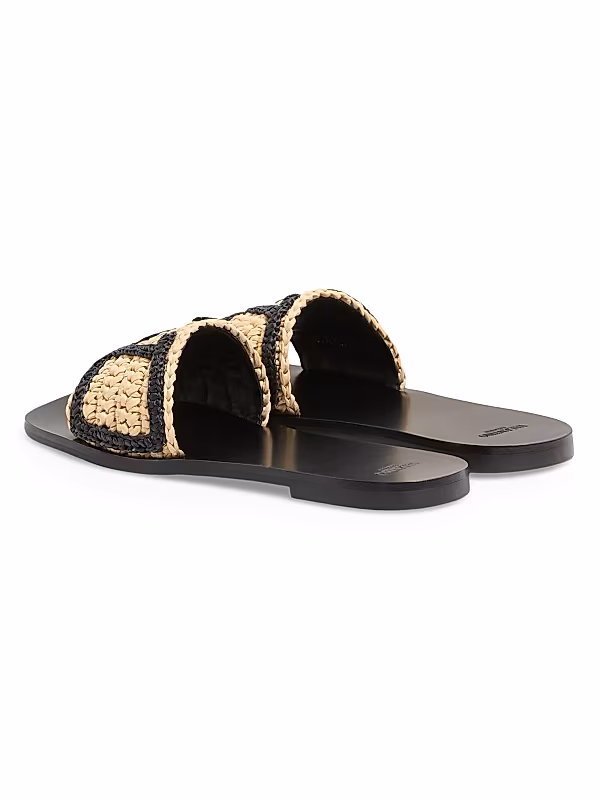 Viva Superstar Slide Sandals in Raffia - View 3