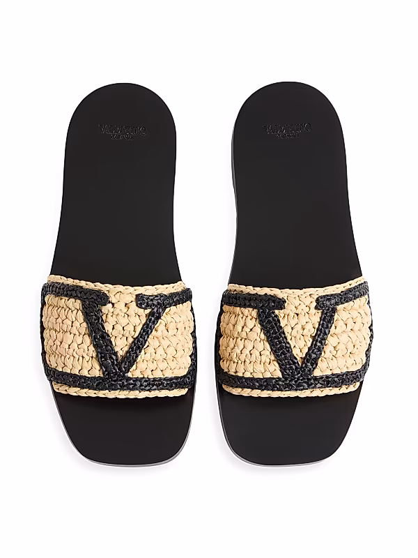 Viva Superstar Slide Sandals in Raffia - View 4
