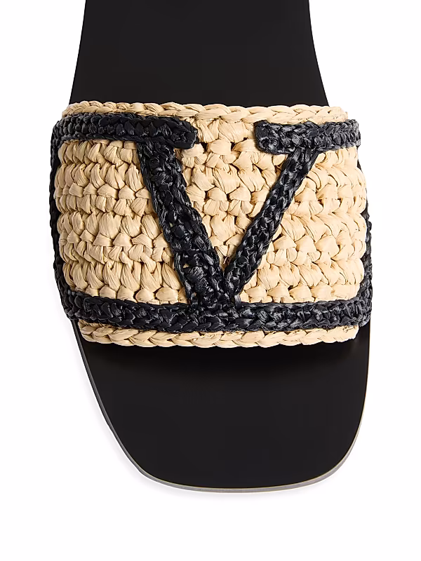 Viva Superstar Slide Sandals in Raffia - View 5