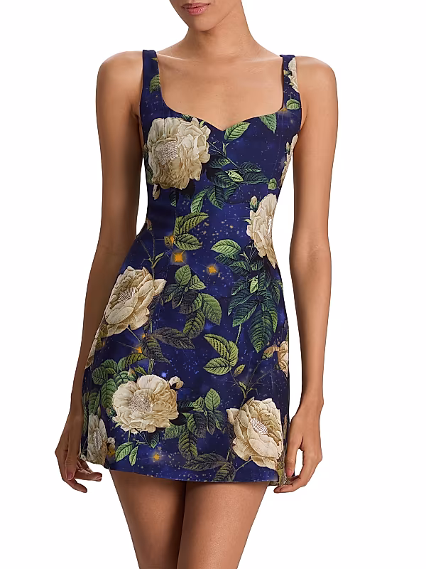 Eve Floral Sweetheart Minidress - View 3